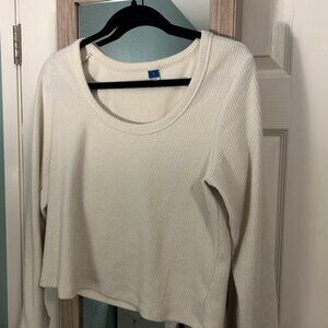 Old Navy Scoop Neck White Long Sleeve